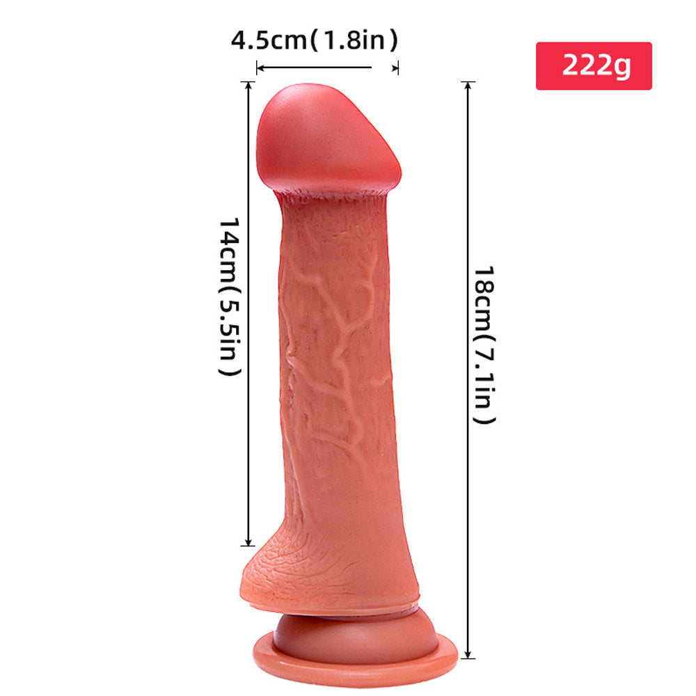 6-Inch thickened Silicone Dildo| Suction Cup Allovers Thrusting Dildo-Uxolclub