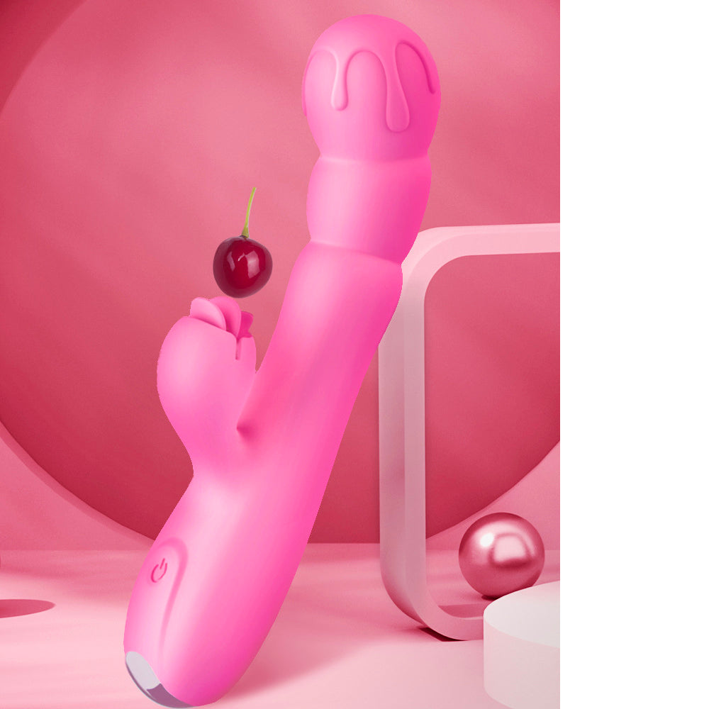 Electric Tongue Vibrator - Female Masturbators Tongue Licking Pink Dildo-Uxolclub