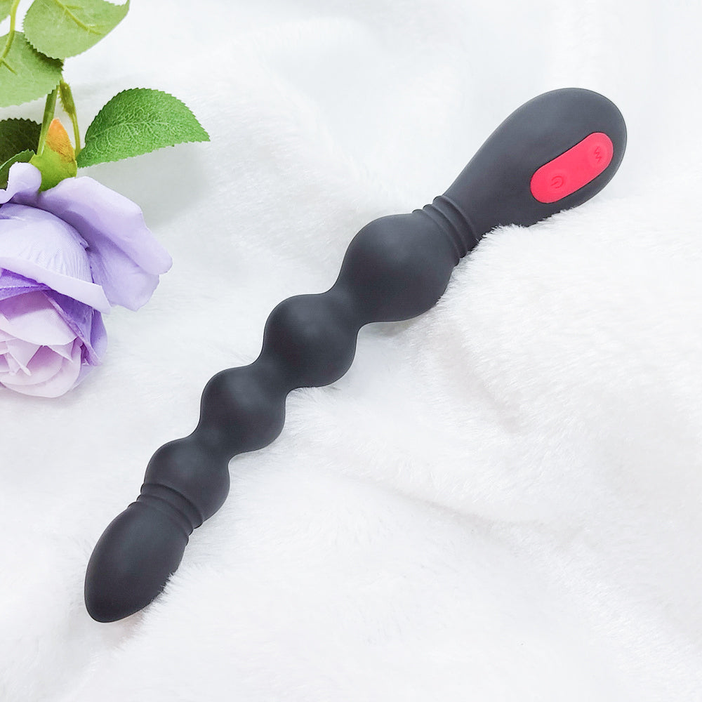 Silicone Anal Plug Beads 9 Frequency Strong Shock Electric Anal Plug-Uxolclub