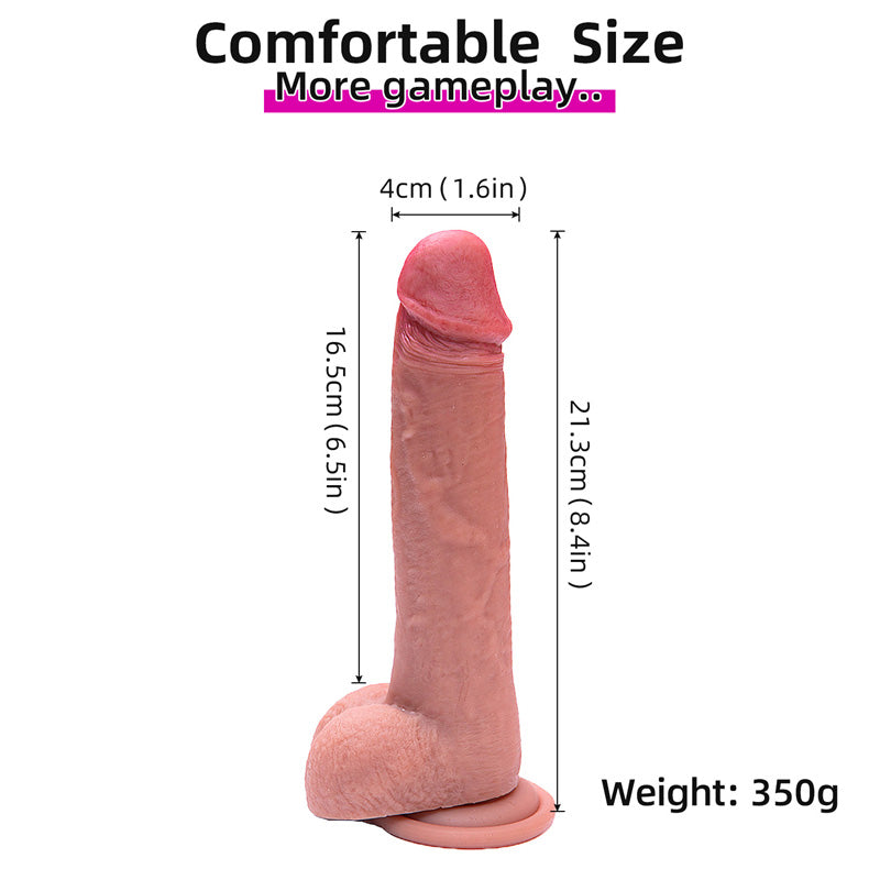 Double Layer Allovers Dildo - Liquid Silicone Allovers Thrusting Dildo-Uxolclub