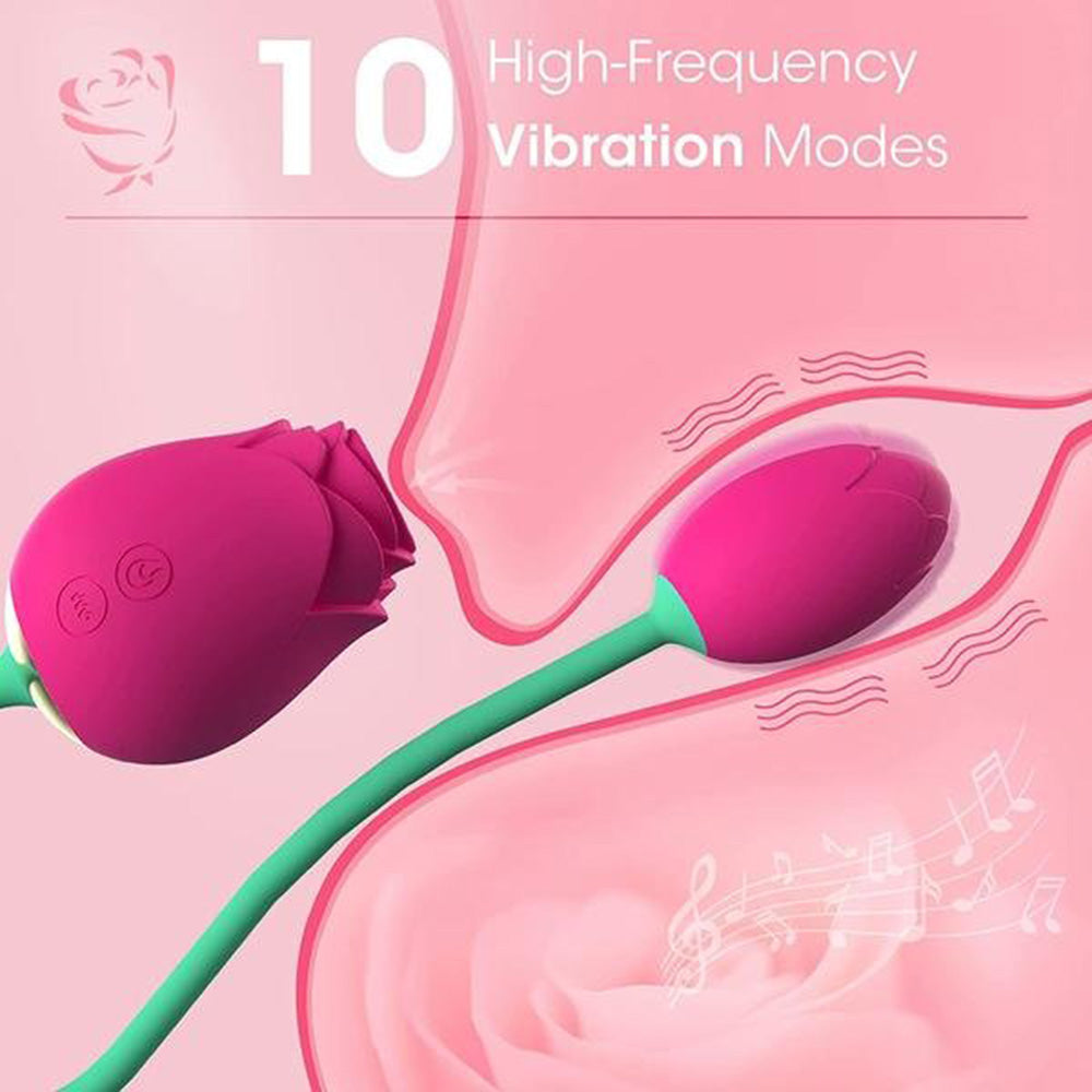 The Rose Vibrator - 5 Suction & 10 Vibration Modes with Vibrating Egg-Uxolclub