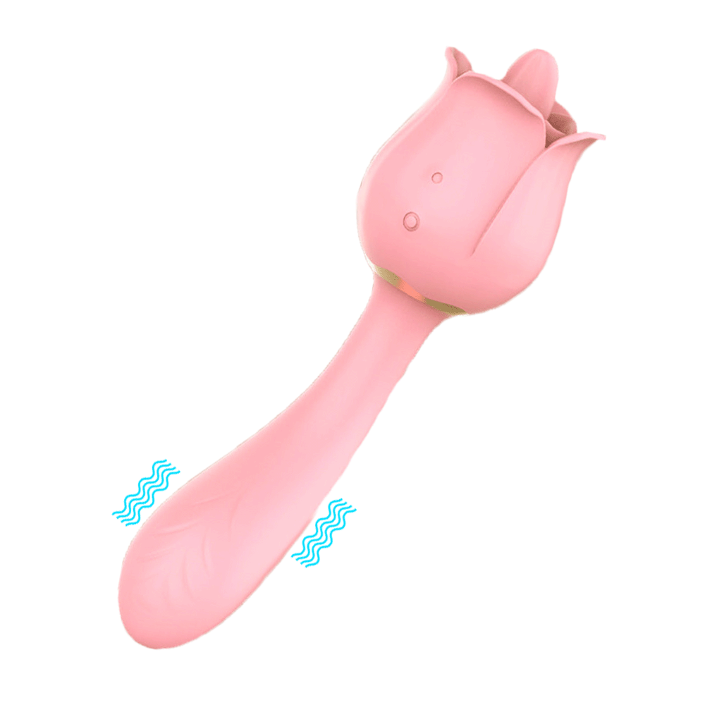 Rose vibrator tongue licking vibrator masturbation stick-Uxolclub