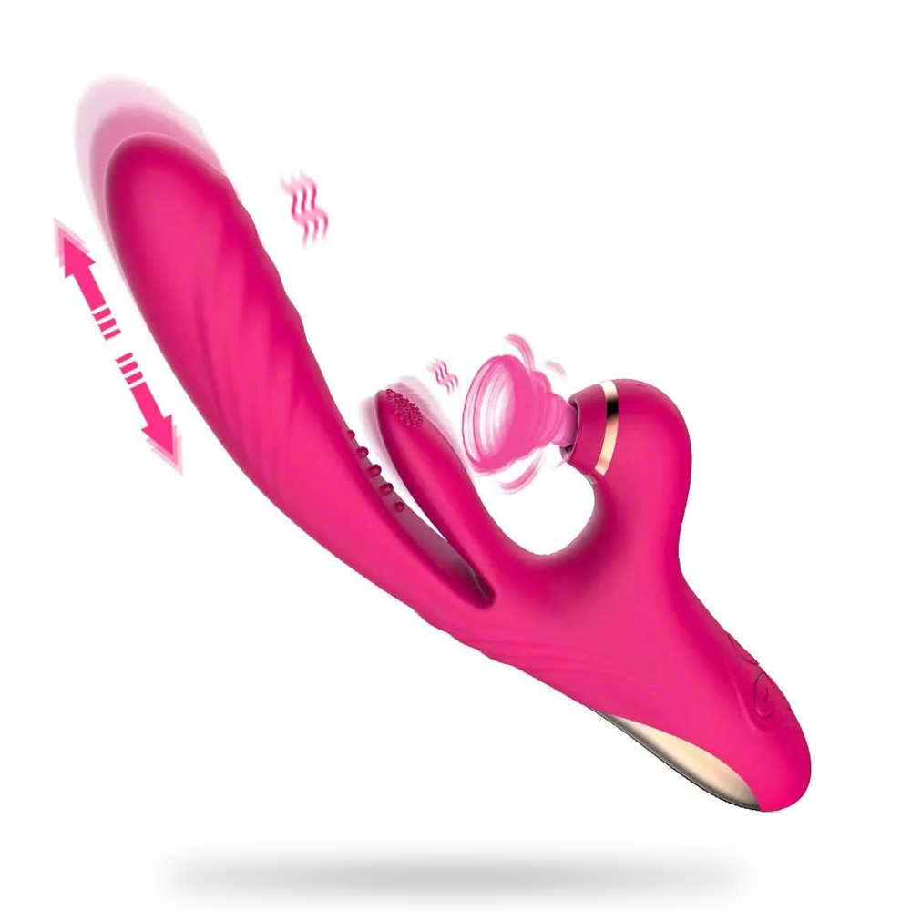G-Spot Stimulator Suction Tapping Thrusting Dildo Sex Toy