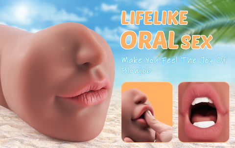 Blowjob Sex Toy Tanned Mouth Blowjob Masturbation Stroker-8