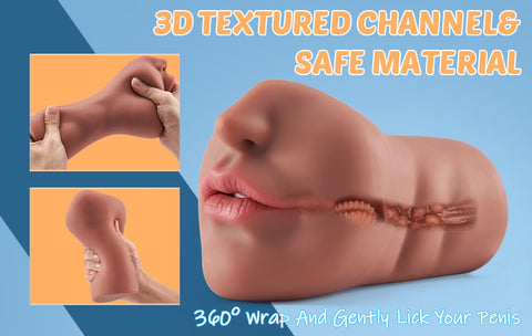 Blowjob Sex Toy Tanned Mouth Blowjob Masturbation Stroker-6