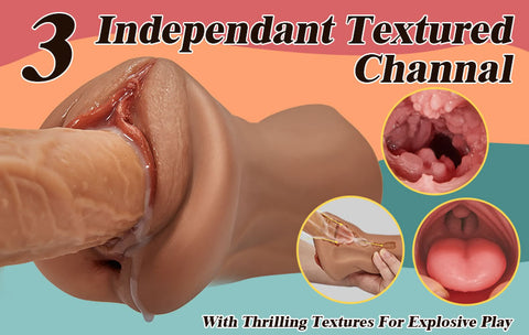 Three Channel Blowjob Simulator - Blowjob Masturbation Pocket Pussies-5