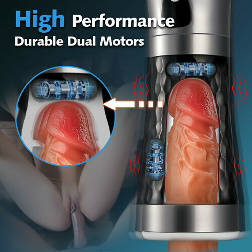 LUOGE 10 Vibrating 5 Sucking Male Masturbator Penis Training & Tongue Lick Testicles 2 in 1, Heating Voice Blowjob Toy-Uxolclub - Best Adult Sex Toys Online Retailers