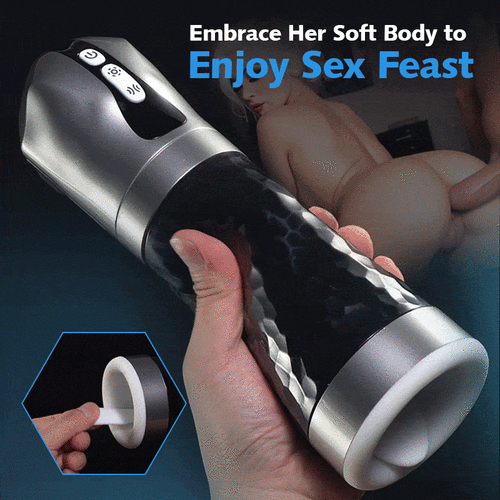 LUOGE 10 Vibrating 5 Sucking Male Masturbator Penis Training & Tongue Lick Testicles 2 in 1, Heating Voice Blowjob Toy-Uxolclub - Best Adult Sex Toys Online Retailers