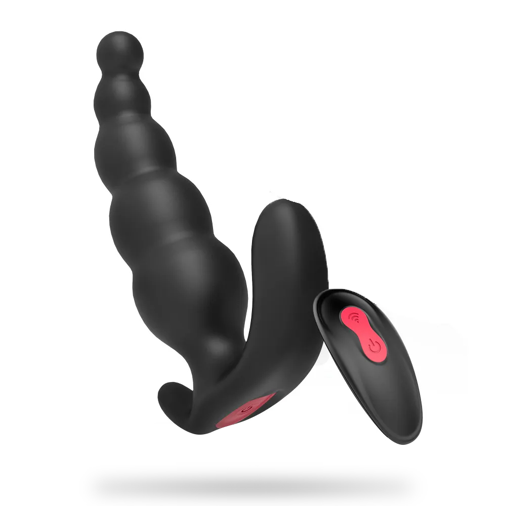 Silicone Thrusting Butt Plug Remote Vibrating Prostate Dildo