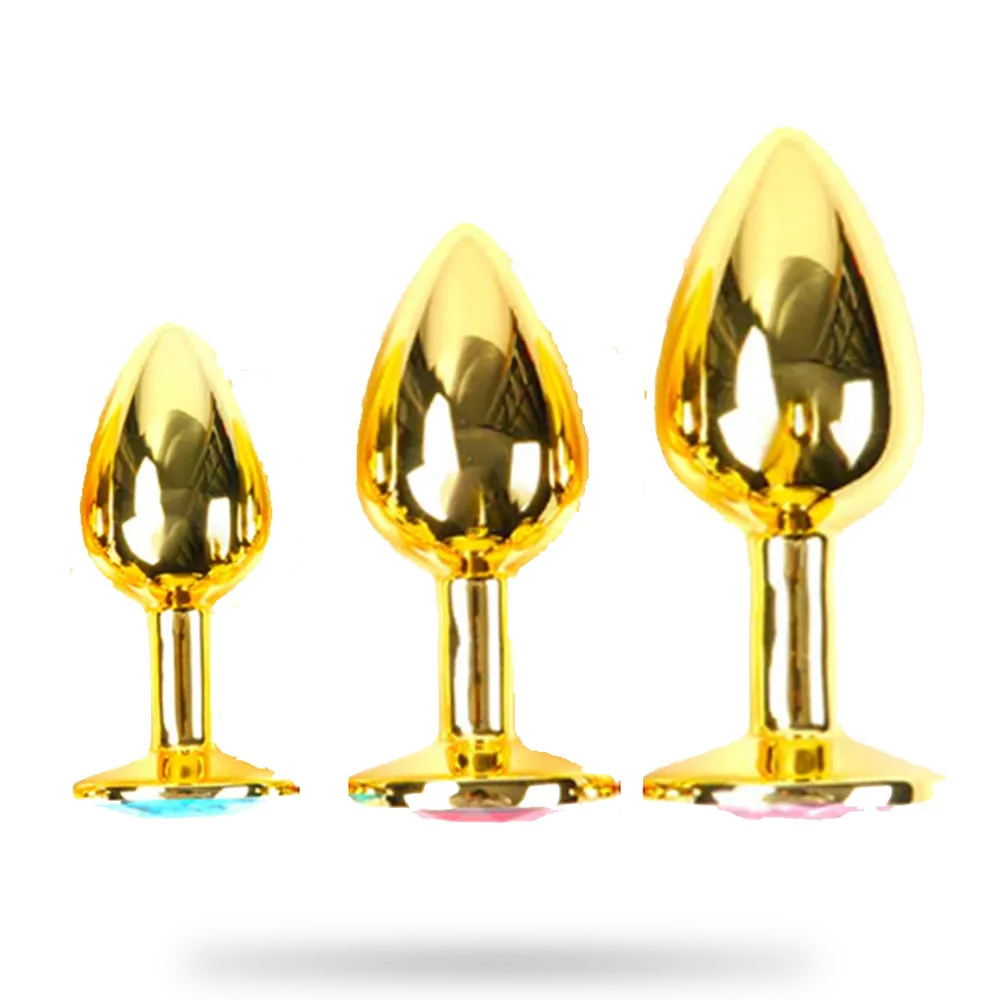 Round Metal Butt Plug - Stainless Steel Jewel Butt Plug Anal Training