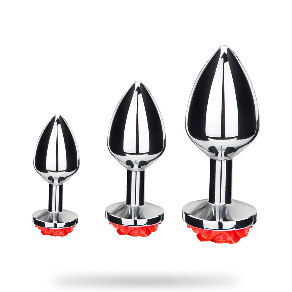 Rose Metal Butt Plug | Silver Small Anal Plug Sex Toys