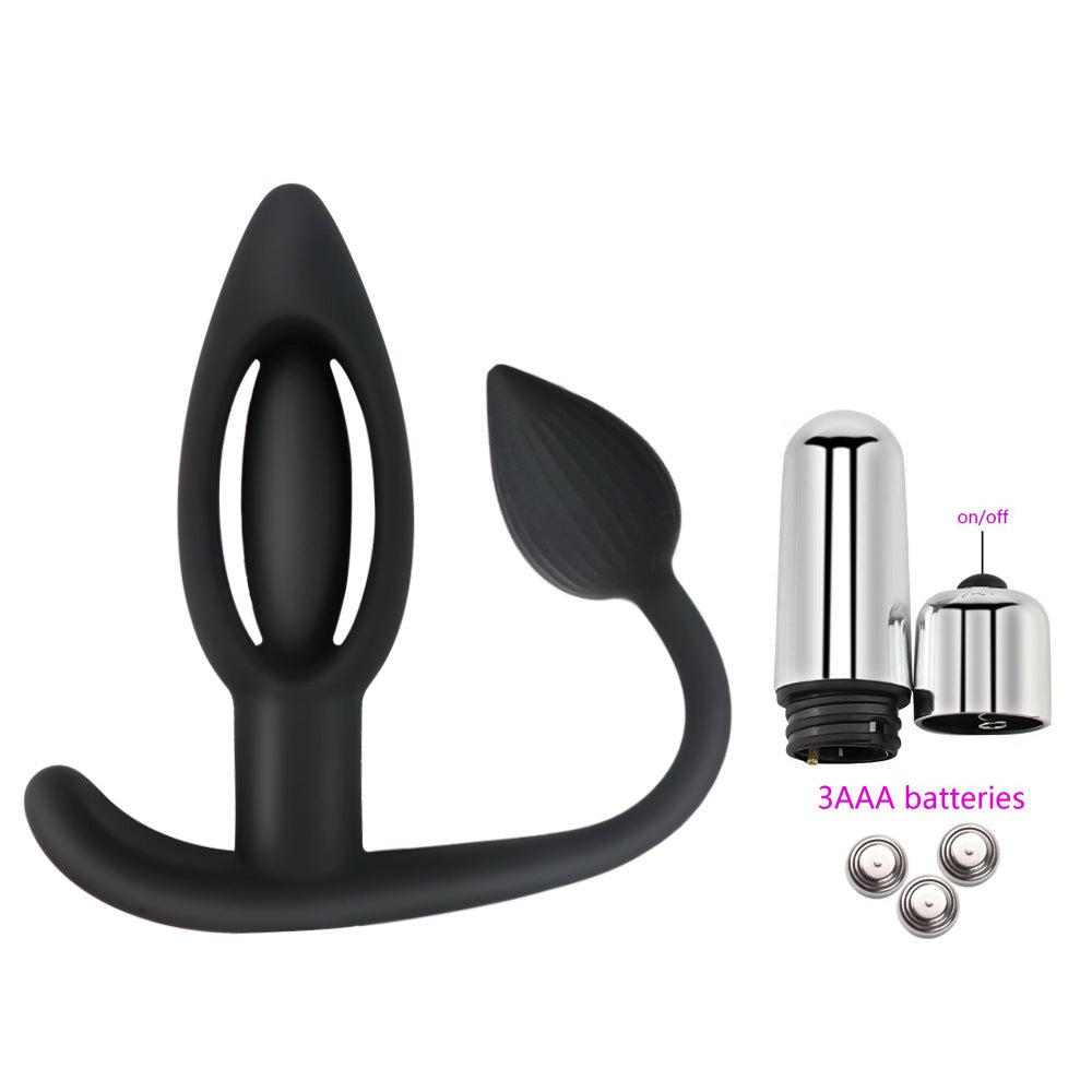 Hollow Thread Silicone Vibrating Anal Plug