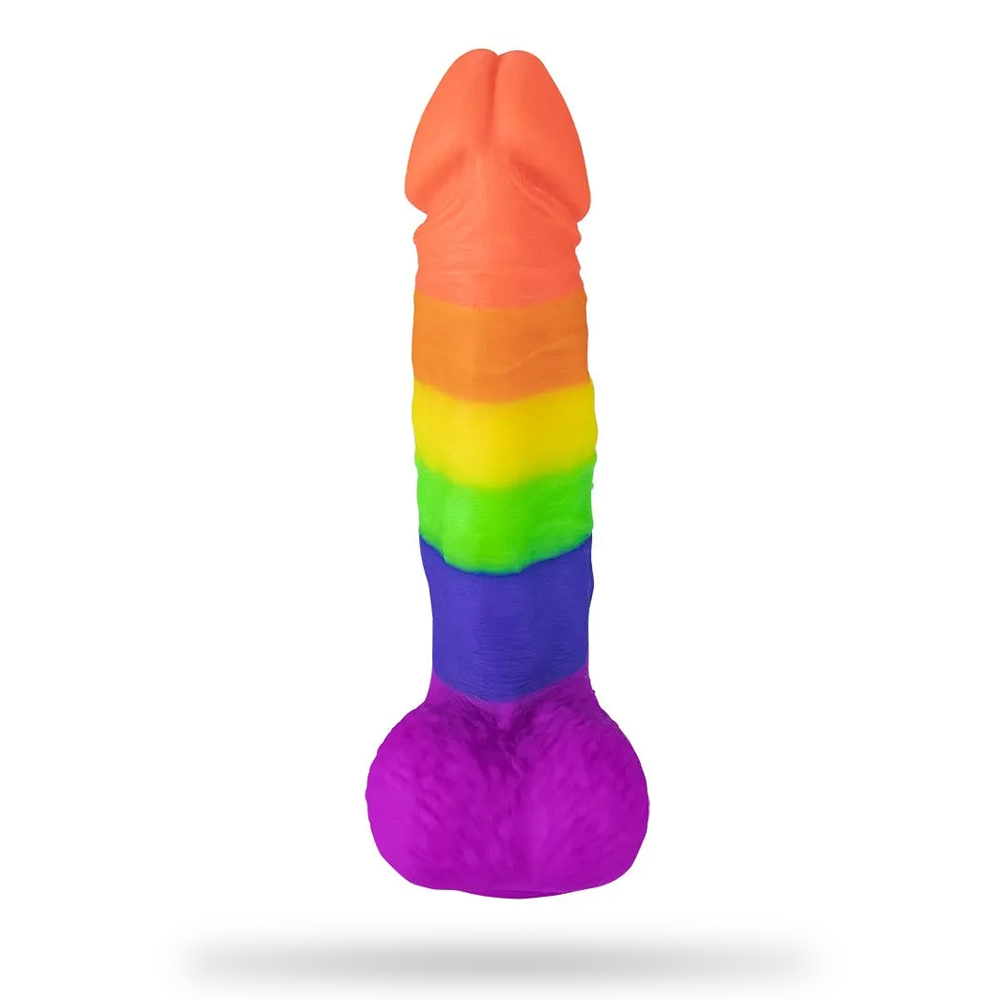 Rainbow Dildo | Silicone Suction Cups Allovers Thrusting Dildo