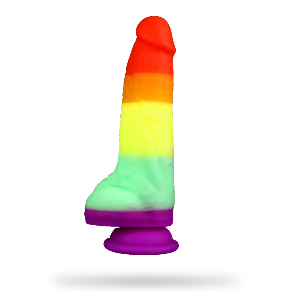 Rainbow Dildo Realistic Silicone Suction Cups Allovers Dildo