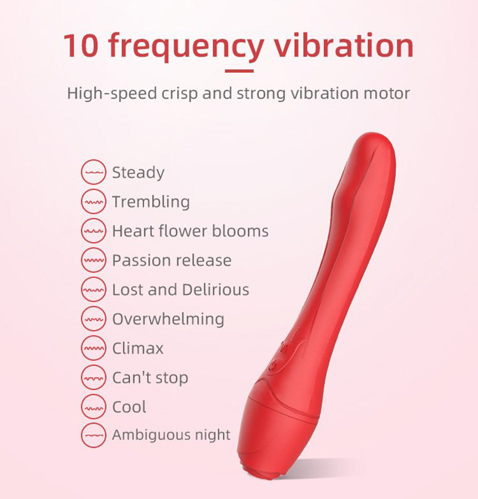 Red Rose Vibrater Heated Masturbation Massage Rose Vibration-Uxolclub