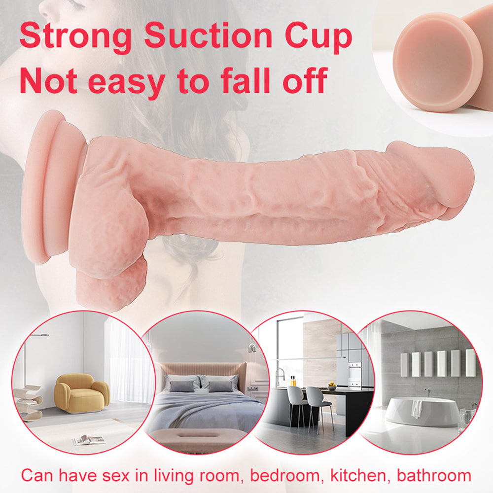 Real Realistic Texture Allovers Dildo - Thickening Suction Thick Dildo-Uxolclub