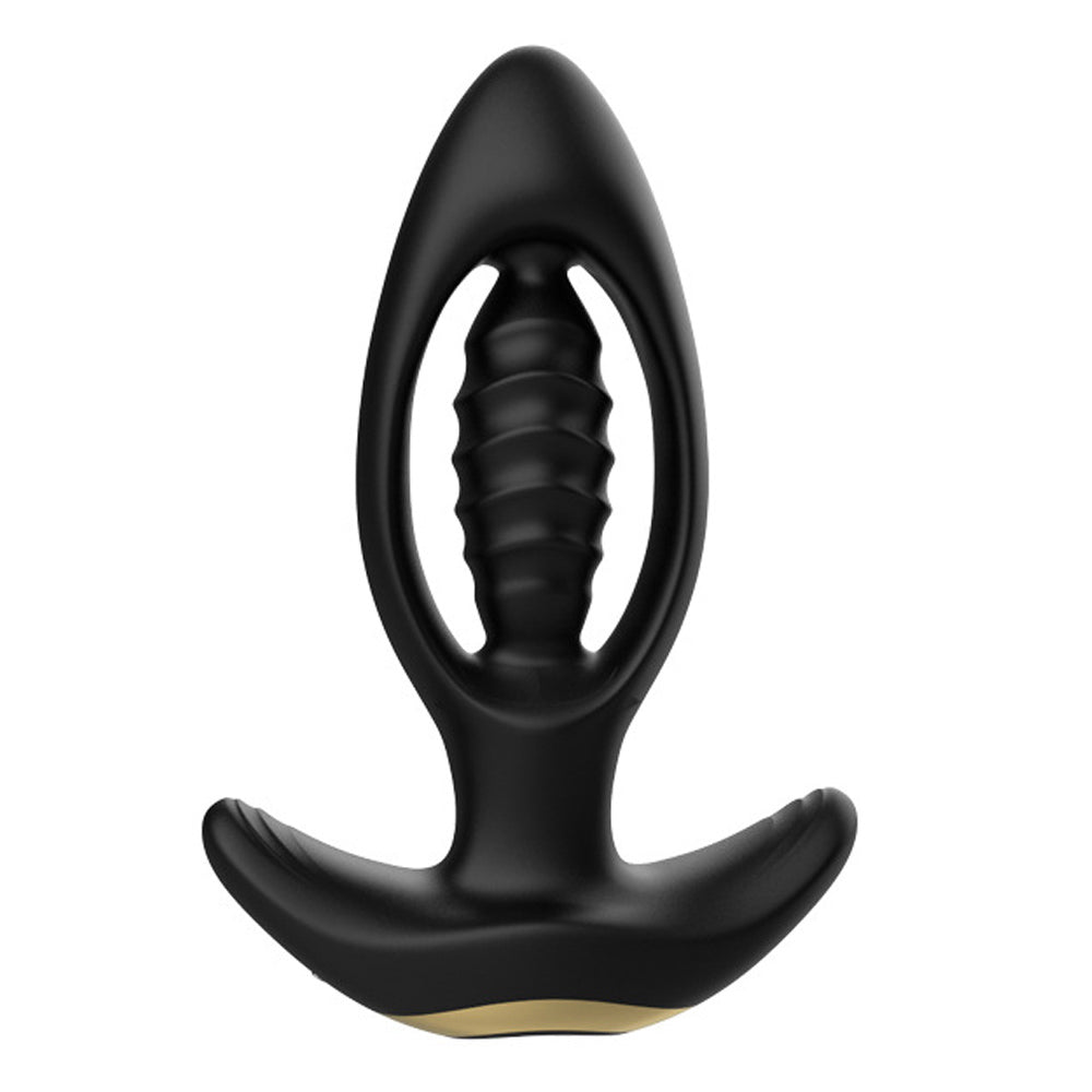 under control silicone thrusting anal plug XR Brands Swelling & Thrusting Wireless Butt Plug