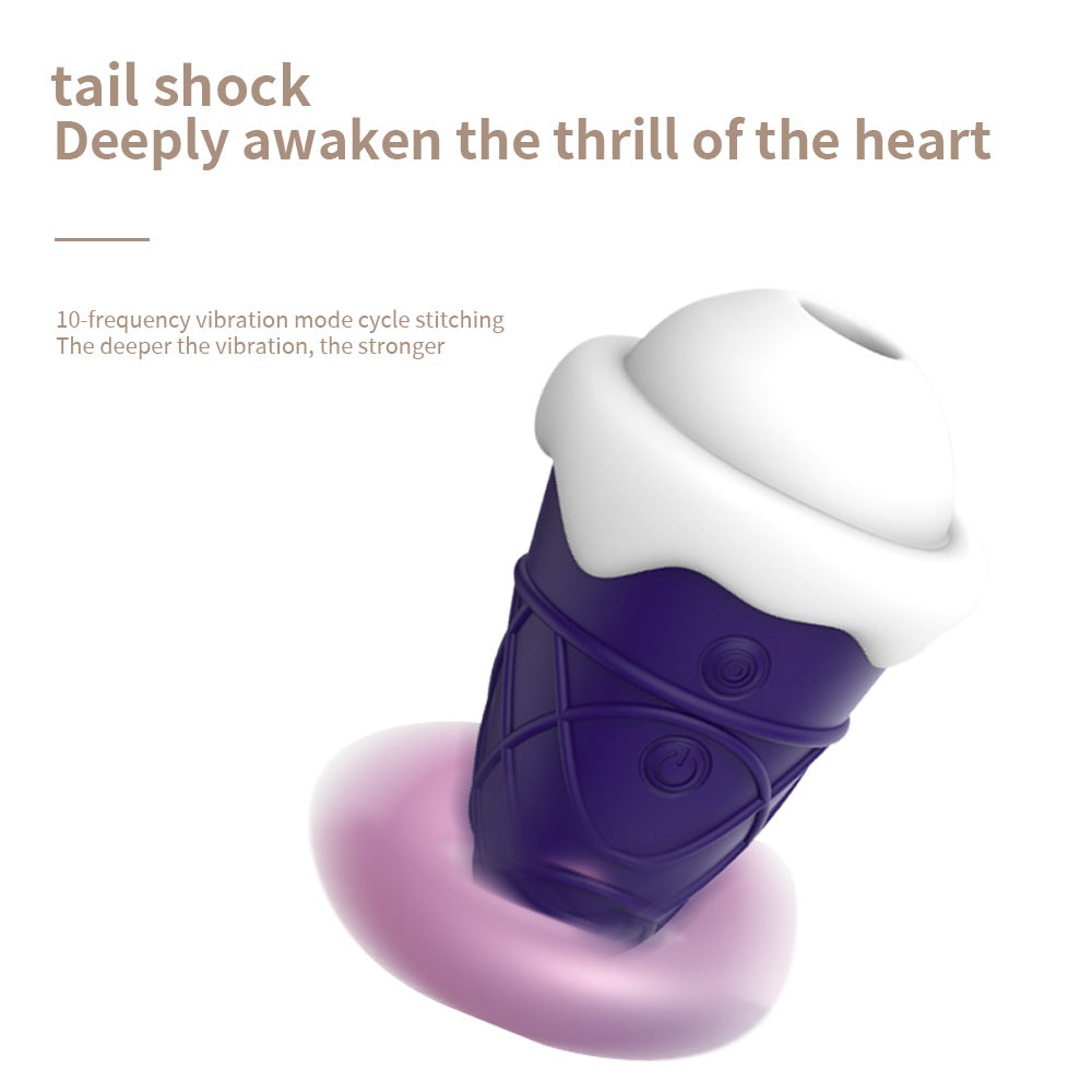10 Frequency Cone Vibrator Tongue Lick Sucking Nipple Vibrator-Uxolclub