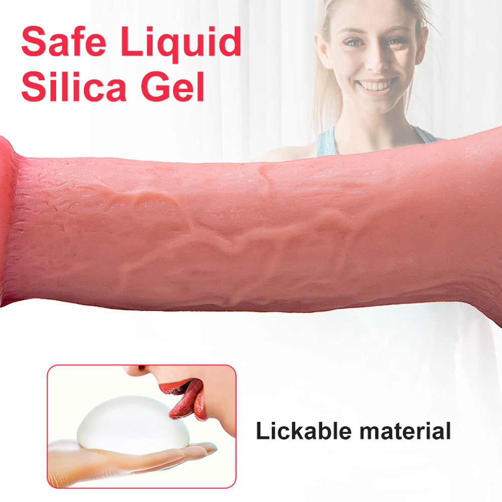 6-Inch thickened Silicone Dildo| Suction Cup Allovers Thrusting Dildo-Uxolclub