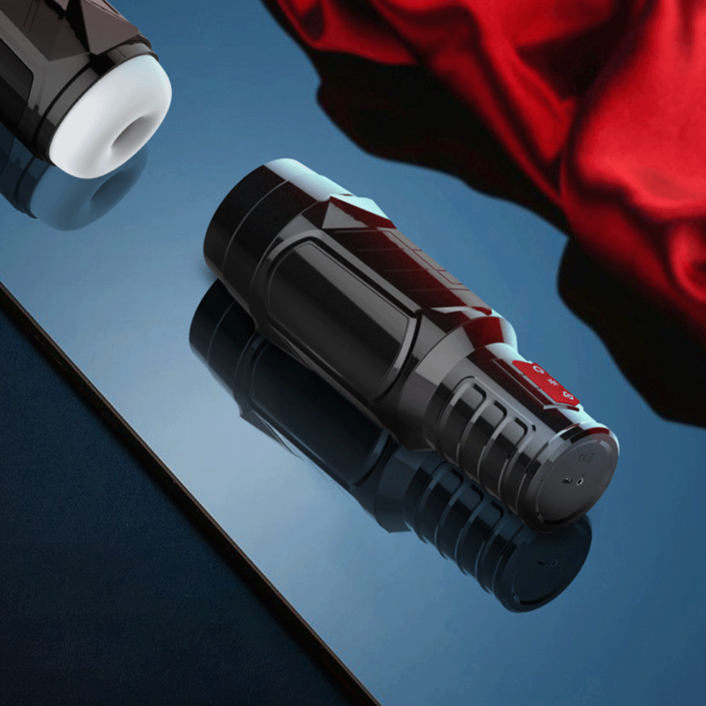 Portable Masturbation Cup Telescopic Vibration Sound Blow Job Simulator-Uxolclub