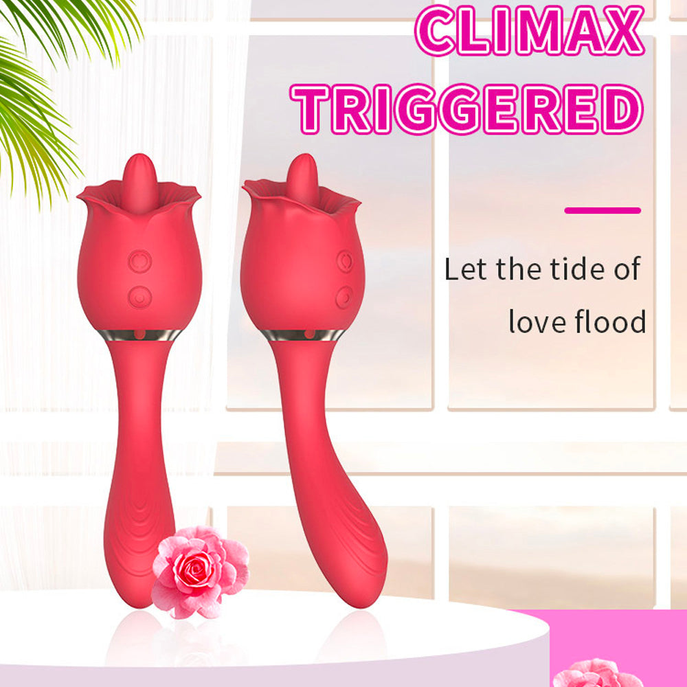 Rose Tongue Licking Vibrating Masturbator-Uxolclub