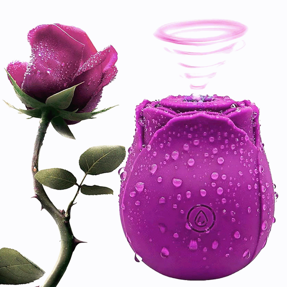 Purple Rose Suction Vibrator 7 Frequency Sucking Clit Massage Rose Toy-Uxolclub