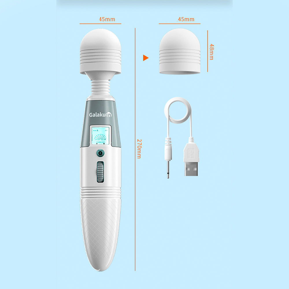 Rotating Magic Wand Massager Female Clit Stimulation-Uxolclub