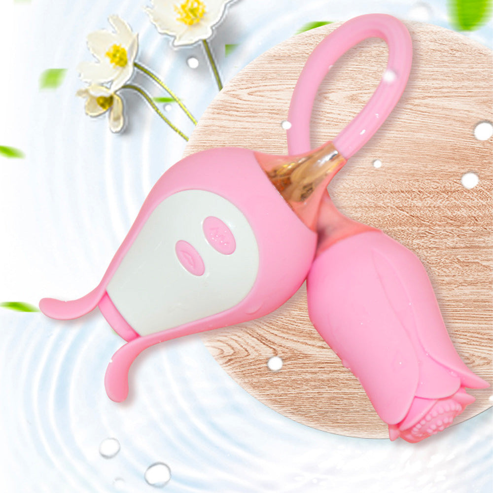8 Vibrating & Sucking Rose Suction Vibrator with Vibrating Egg-Uxolclub