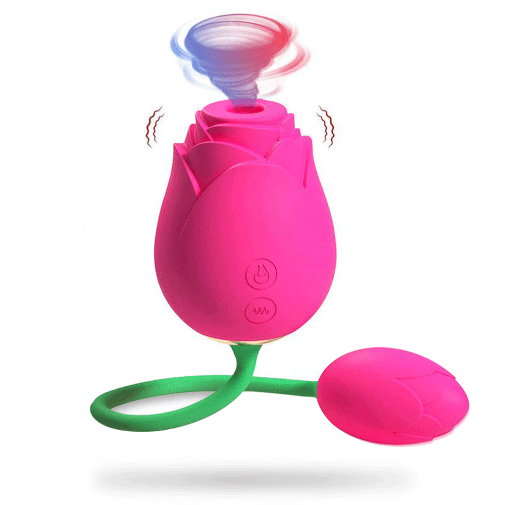 The Rose Vibrator - 5 Suction & 10 Vibration Modes with Vibrating Egg