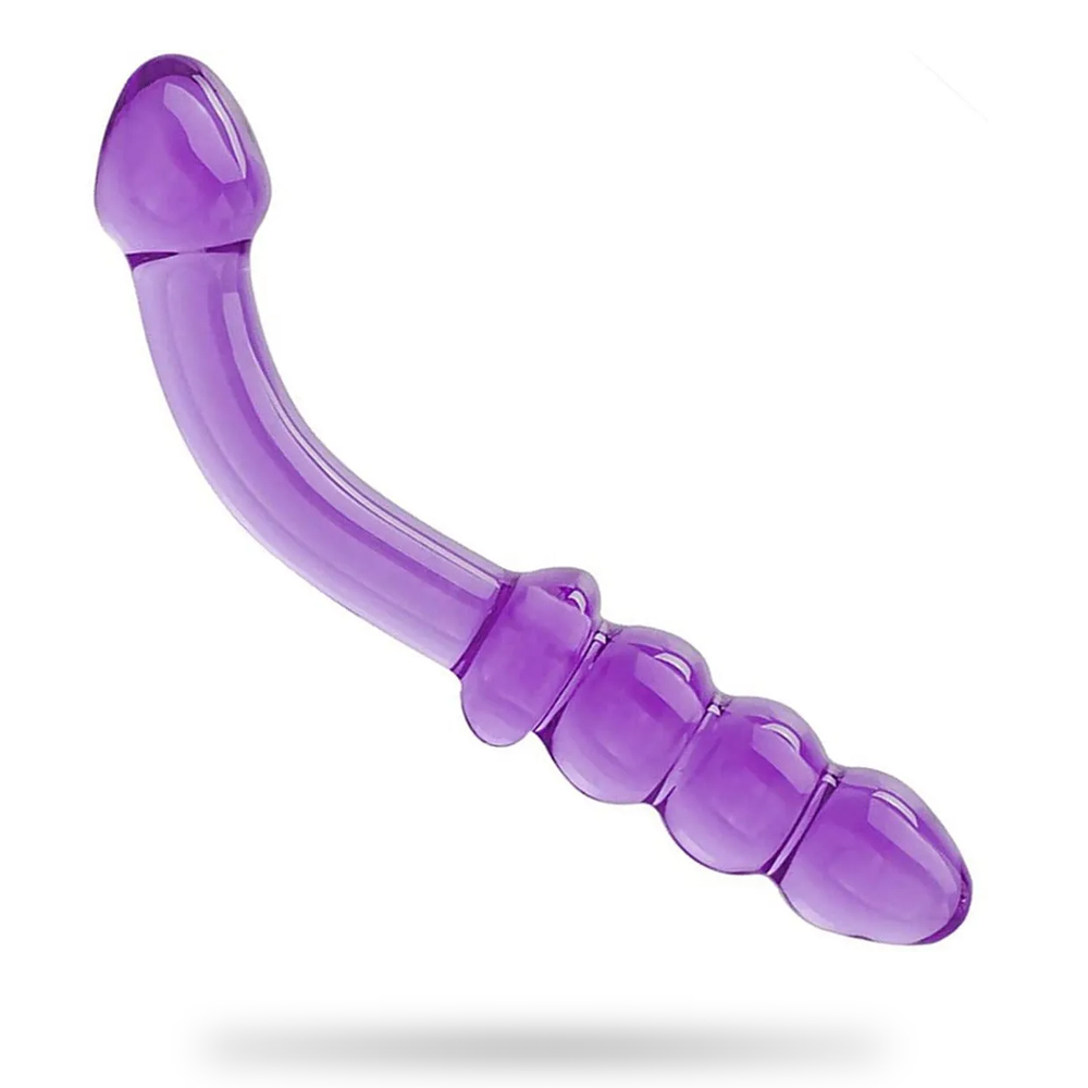 Purple & Pink & Transparent Crystal Glass Dildo G-spot Massager
