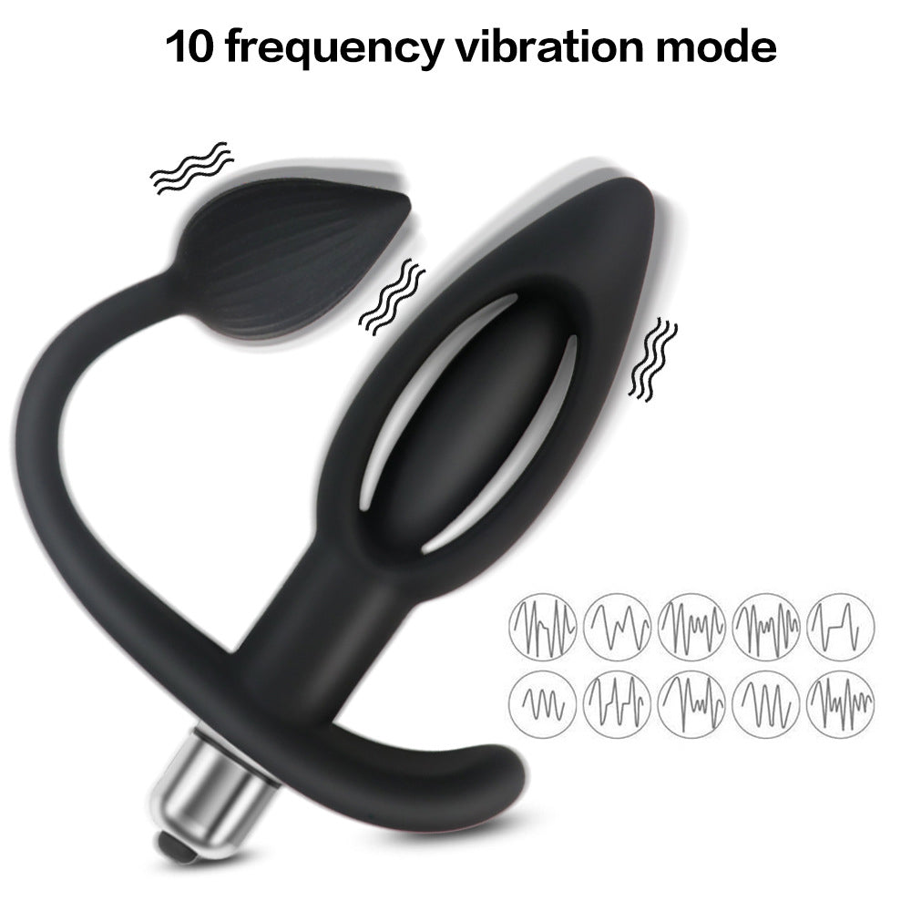 Hollow Thread Silicone Vibrating Anal Plug