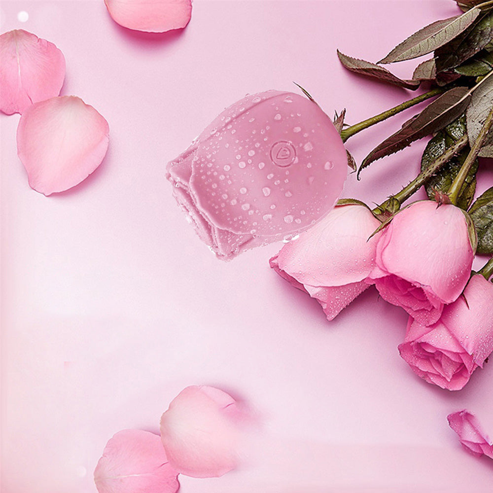 Pink Rose Suction Vibrator 7 Frequency Sucking Clit Massage Rose Toy-Uxolclub