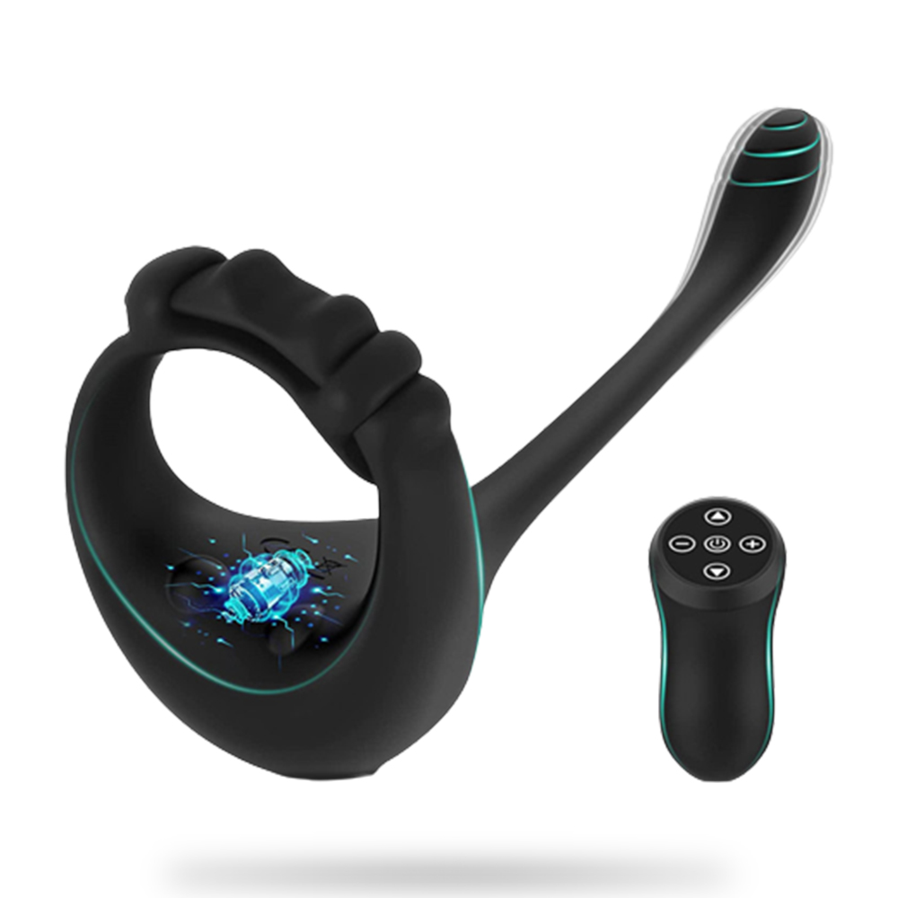 3 in 1 Vibrating Remote 10 Frequencies Adjustable Penis Ring