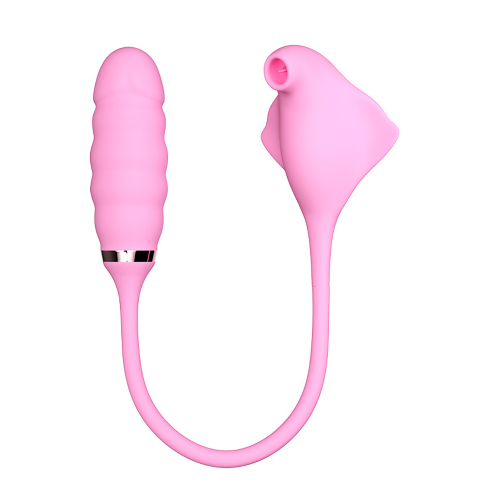 Manta Sex Toys Fish Shape 2 in 1 Vibration and Tongue Licking for Women Dildo Telescopic Vibrator