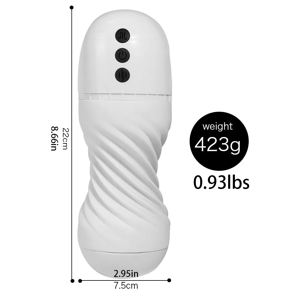 White VortexPro 10 Vibration Sucking Automatic Spiral Male Masturbator Cup Blowjob Toys Silicone Vagina Masturbation Adult Sex Toys-Uxolclub - Best Adult Sex Toys Online Retailers