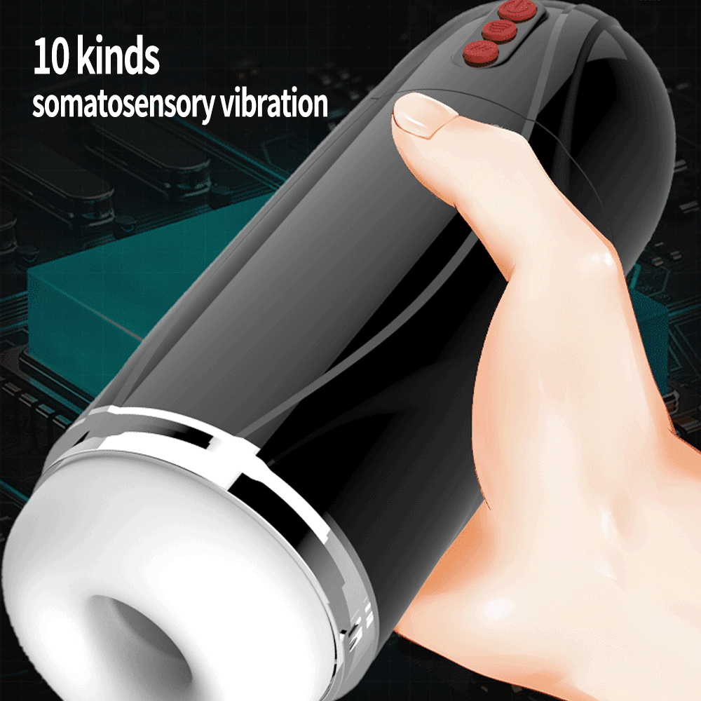 10 Frequency Vibrating Suction Masturbation Cup-Uxolclub