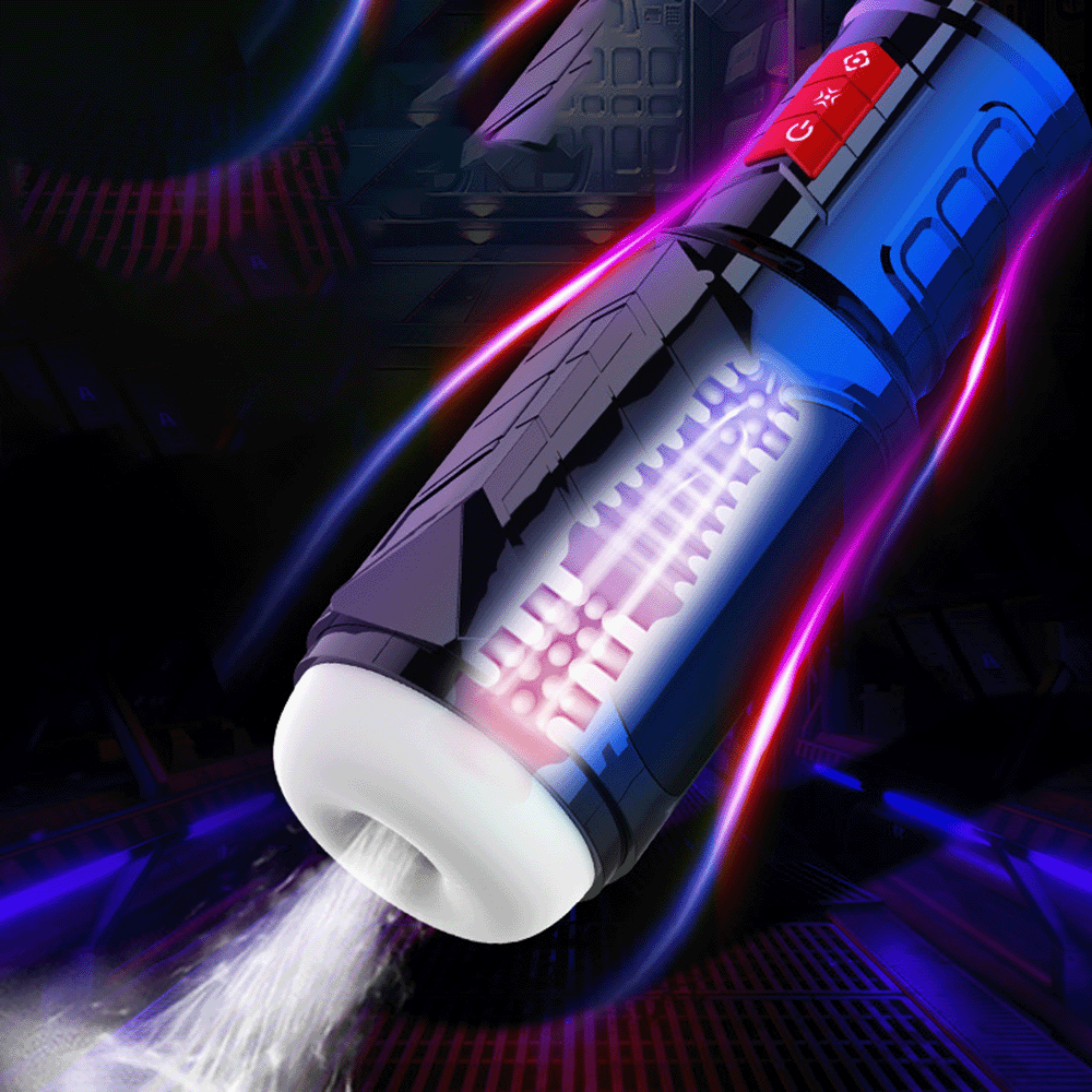 Portable Masturbation Cup Telescopic Vibration Sound Blow Job Simulator-Uxolclub