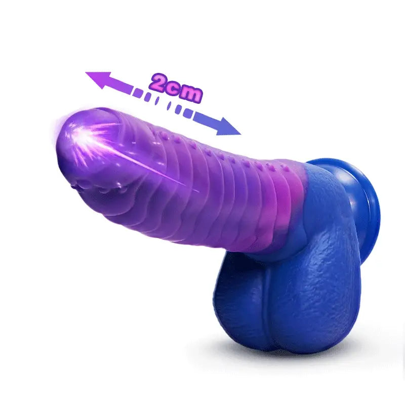 vibrating dildo suction cup Thrusting Dildo with Heated Colour-Changing Suction Cup Dildo