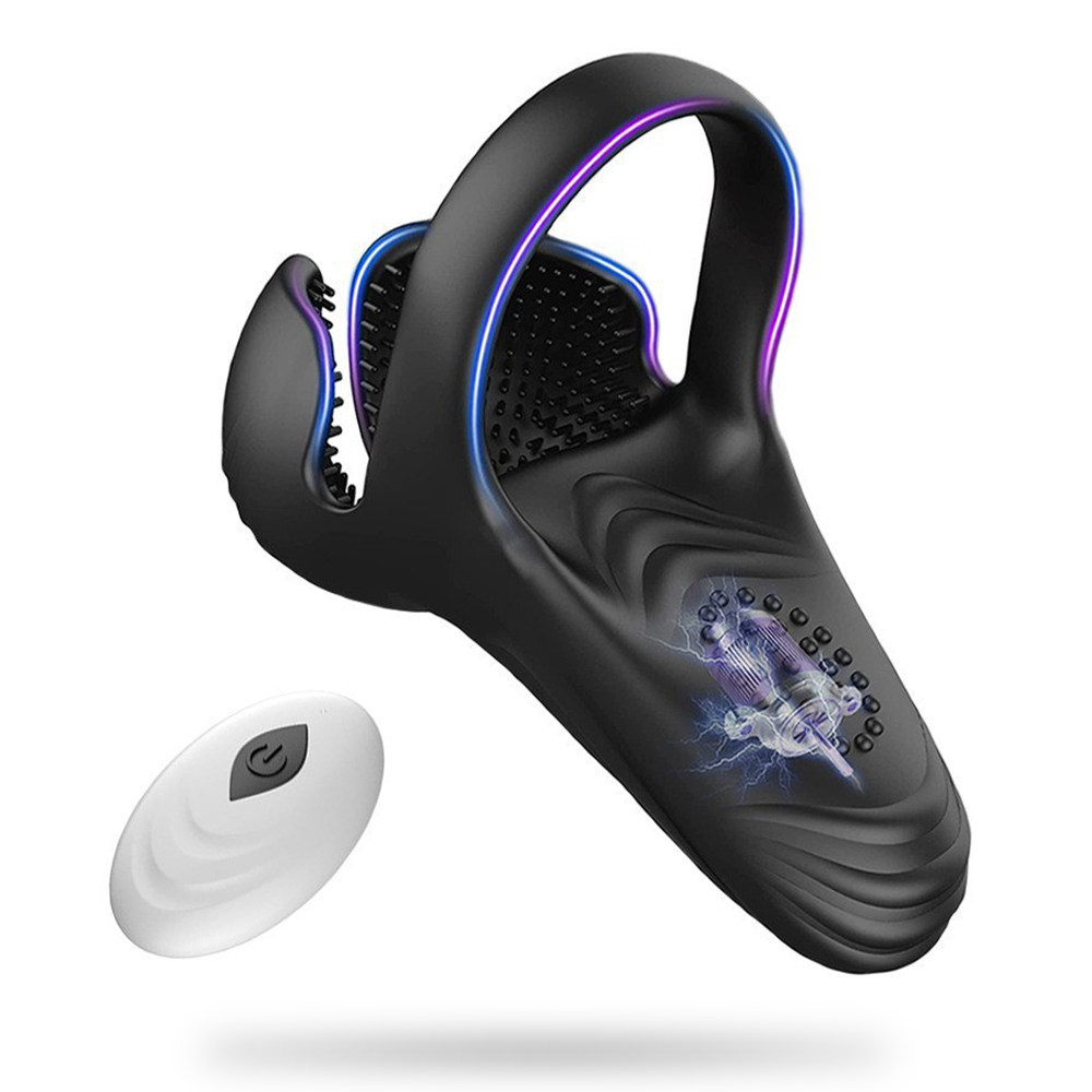 10 Vibrating Perineum and Testicles Stimulation Cock Ring