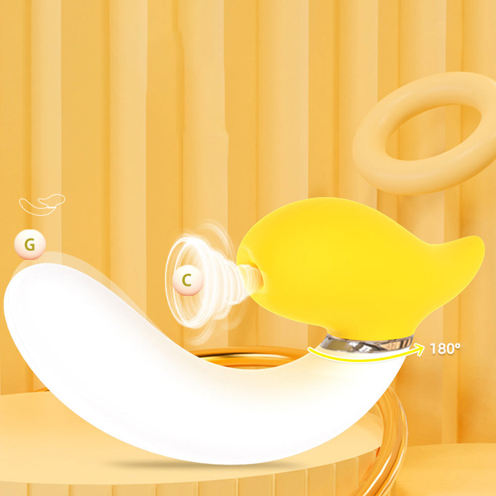 Banana Vibrating Dildos Spin  Suck Telescoping Dildo-Uxolclub