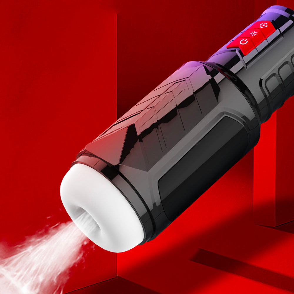 Portable Masturbation Cup Telescopic Vibration Sound Blow Job Simulator-Uxolclub