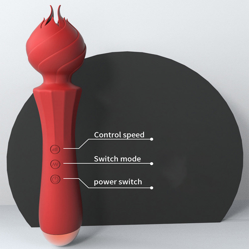 20 Frequency Vibration Mode Rose Vibrators Magic Wand Rechargeable-Uxolclub