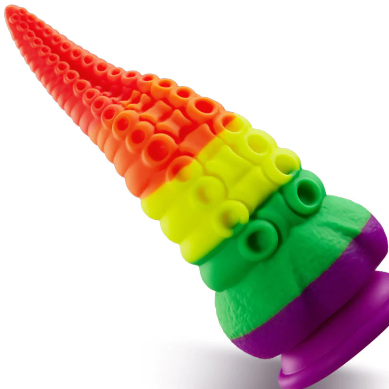 8.66 Inch Tentacle Silicone Rainbow Dildo with Suction Cup