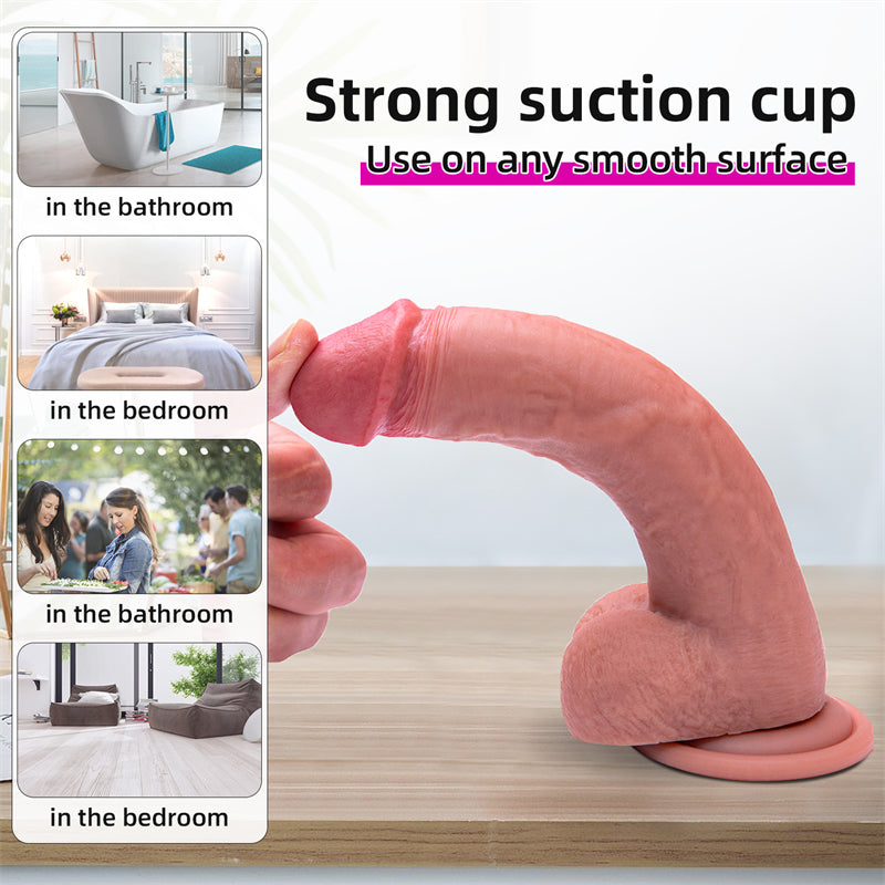 Double Layer Allovers Dildo - Liquid Silicone Allovers Thrusting Dildo-Uxolclub