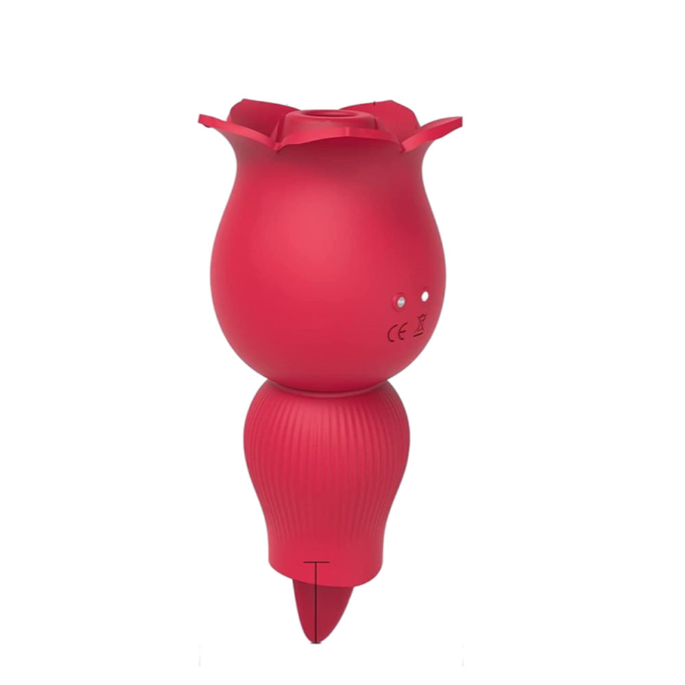 2 in 1 Rose Suction Vibrator and Tongue Vibrator for Female Male Couple-Uxolclub