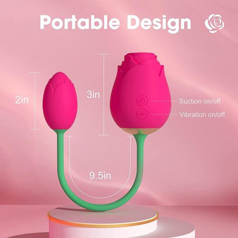 The Rose Vibrator - 5 Suction & 10 Vibration Modes with Vibrating Egg-Uxolclub