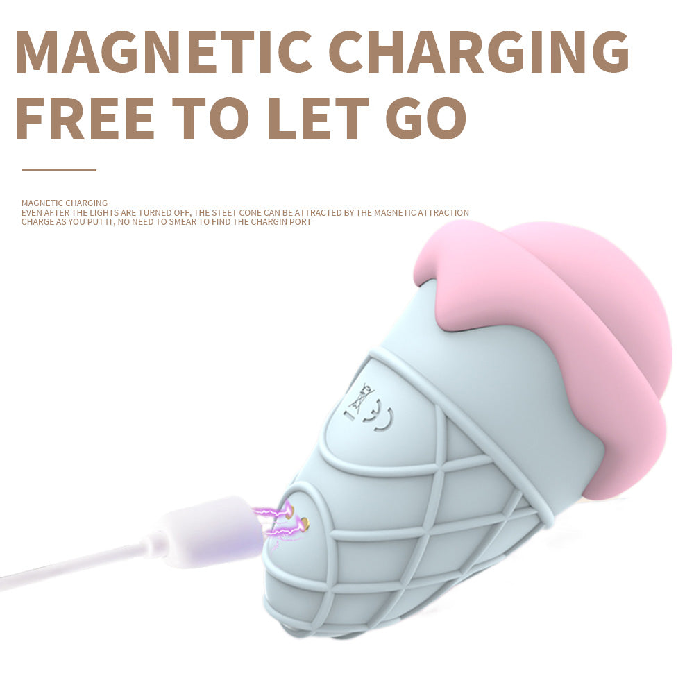 10 Frequency Cone Vibrator Tongue Lick Sucking Nipple Vibrator-Uxolclub