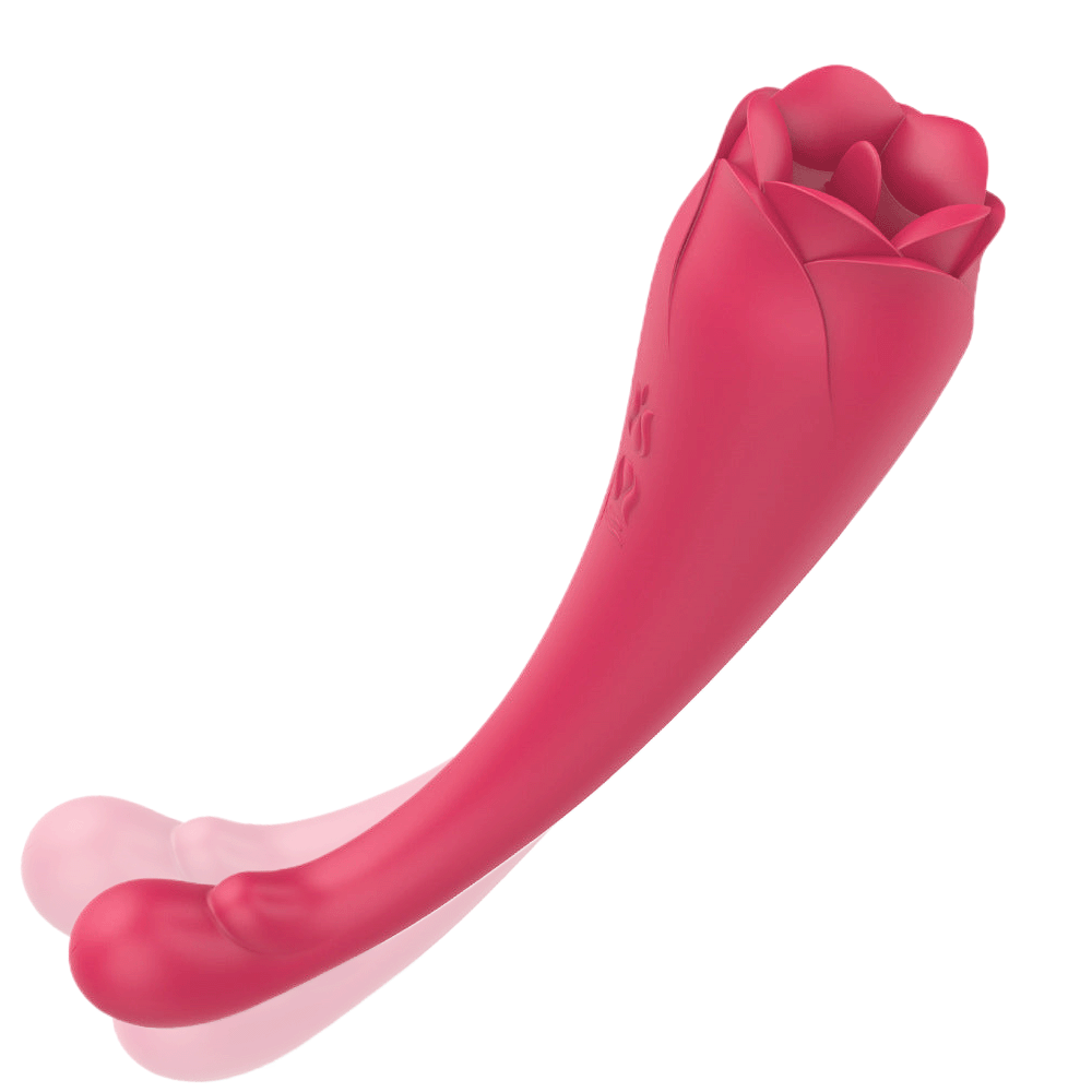 Rose Vibrator Rose Dildos Sex Toy Nipple Vibrator - Tongue Licking and Clit Sucking-Uxolclub