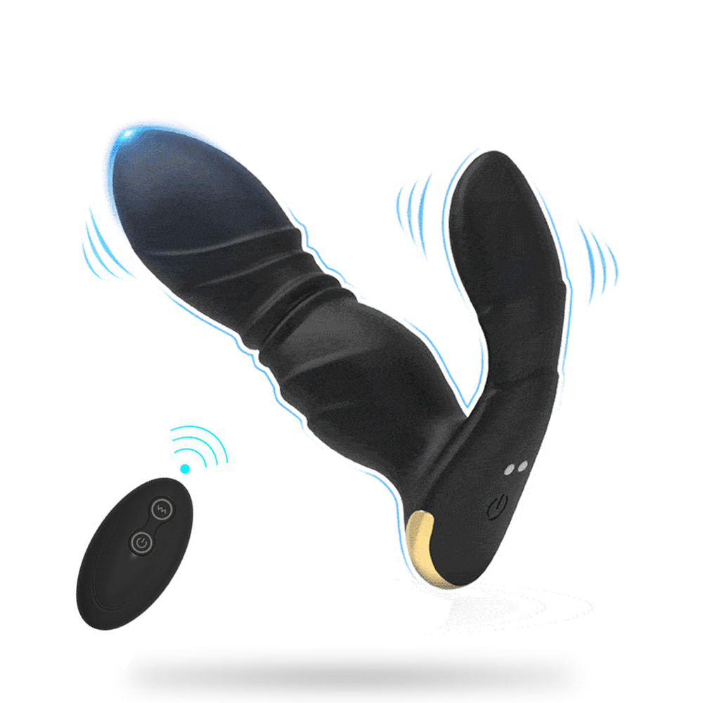 Telescopic prostate massager wireless remote control back court anal plug