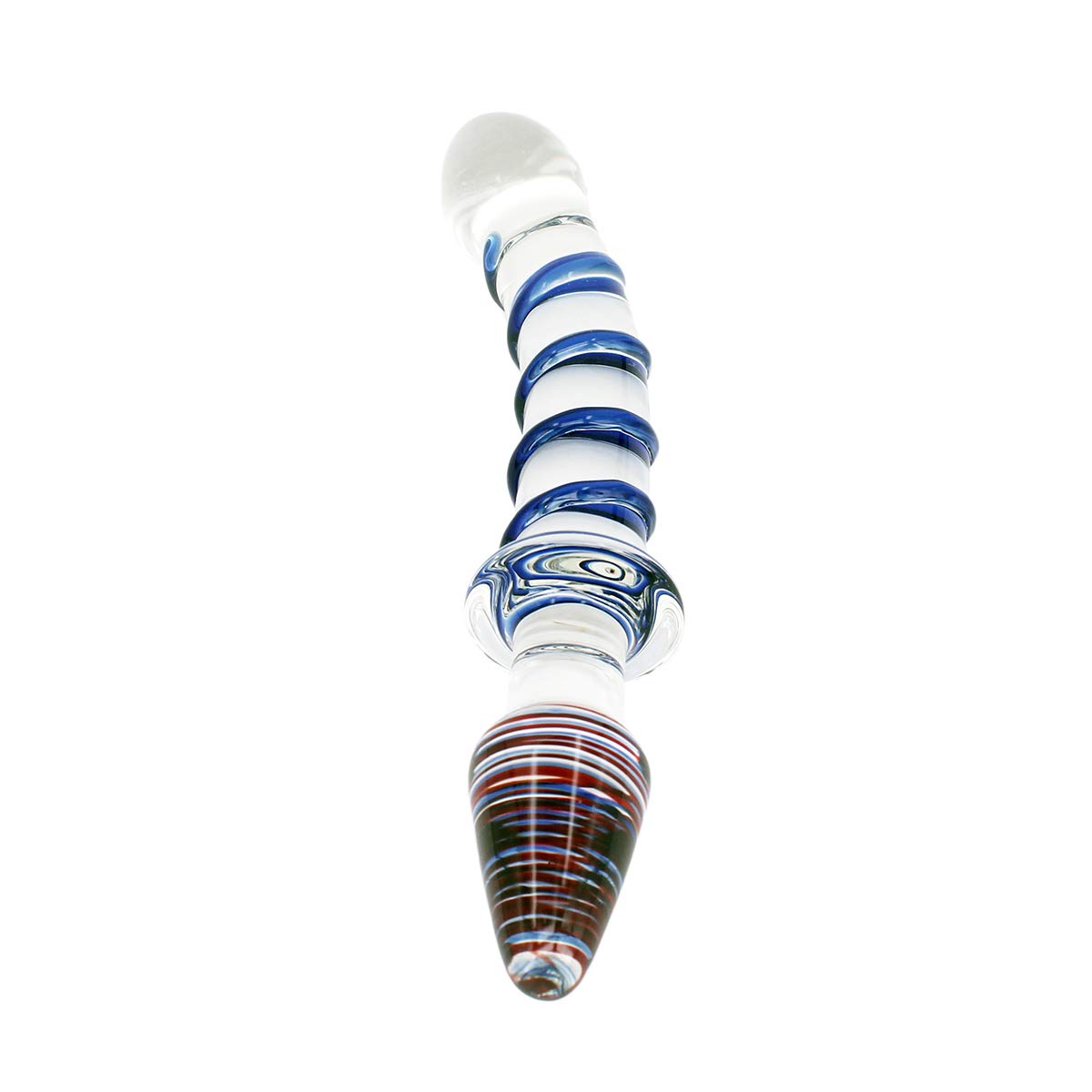 Colorful Ribbon Glass Dildo Crystal Female Masturbation Wand-Uxolclub